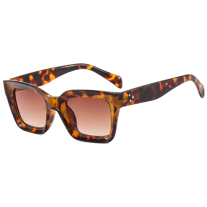 Damen modische quadratische Sonnenbrille mit schmalem Rand Brehn