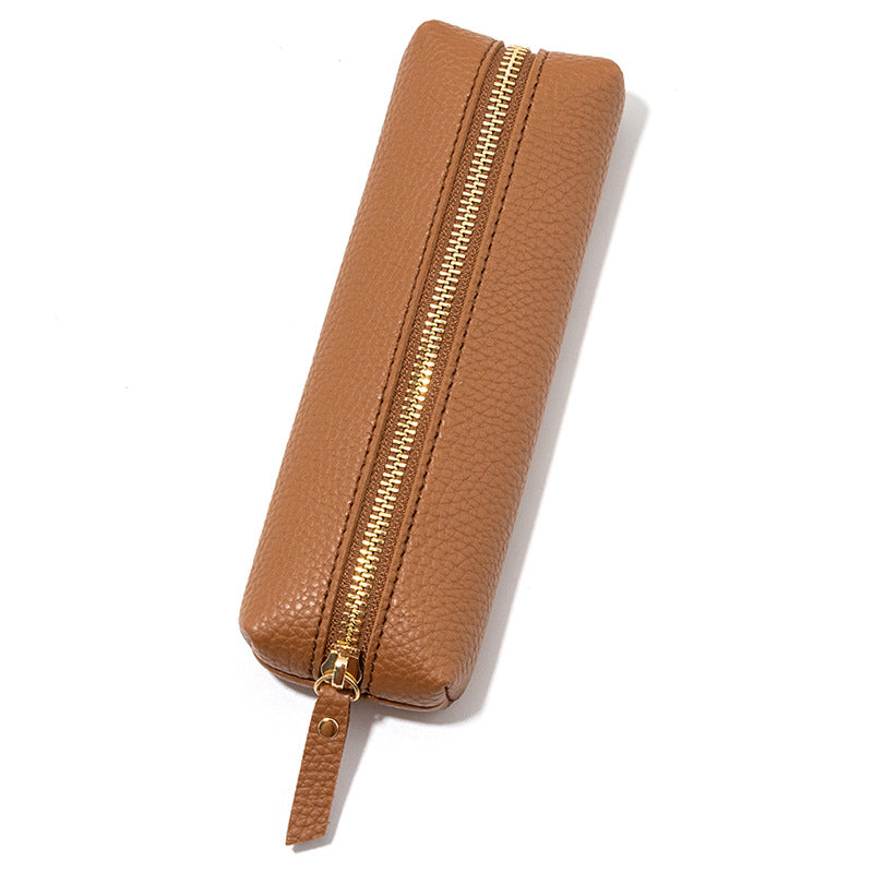 Premium Leder Reißverschluss Bleistift Etui Brehn