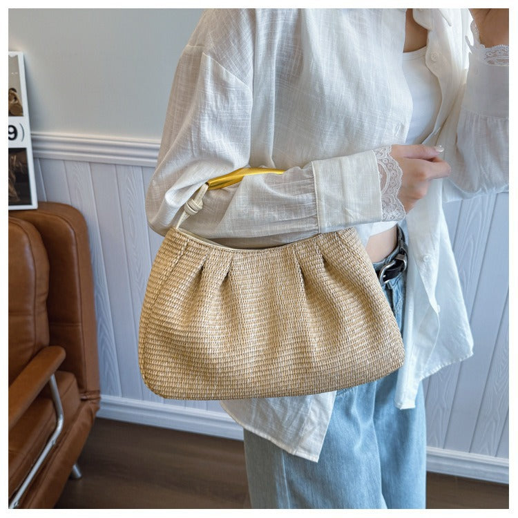 Handtasche mit Elegantem Holzgriff Brehn