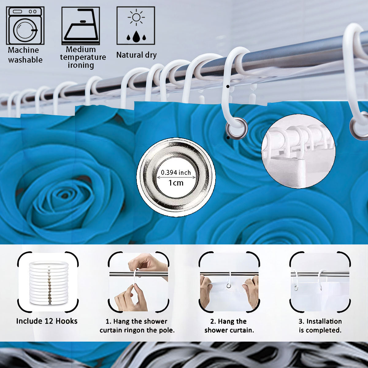 Künstlerisches Floral-Themen Badezimmer-Dekorationsset Brehn