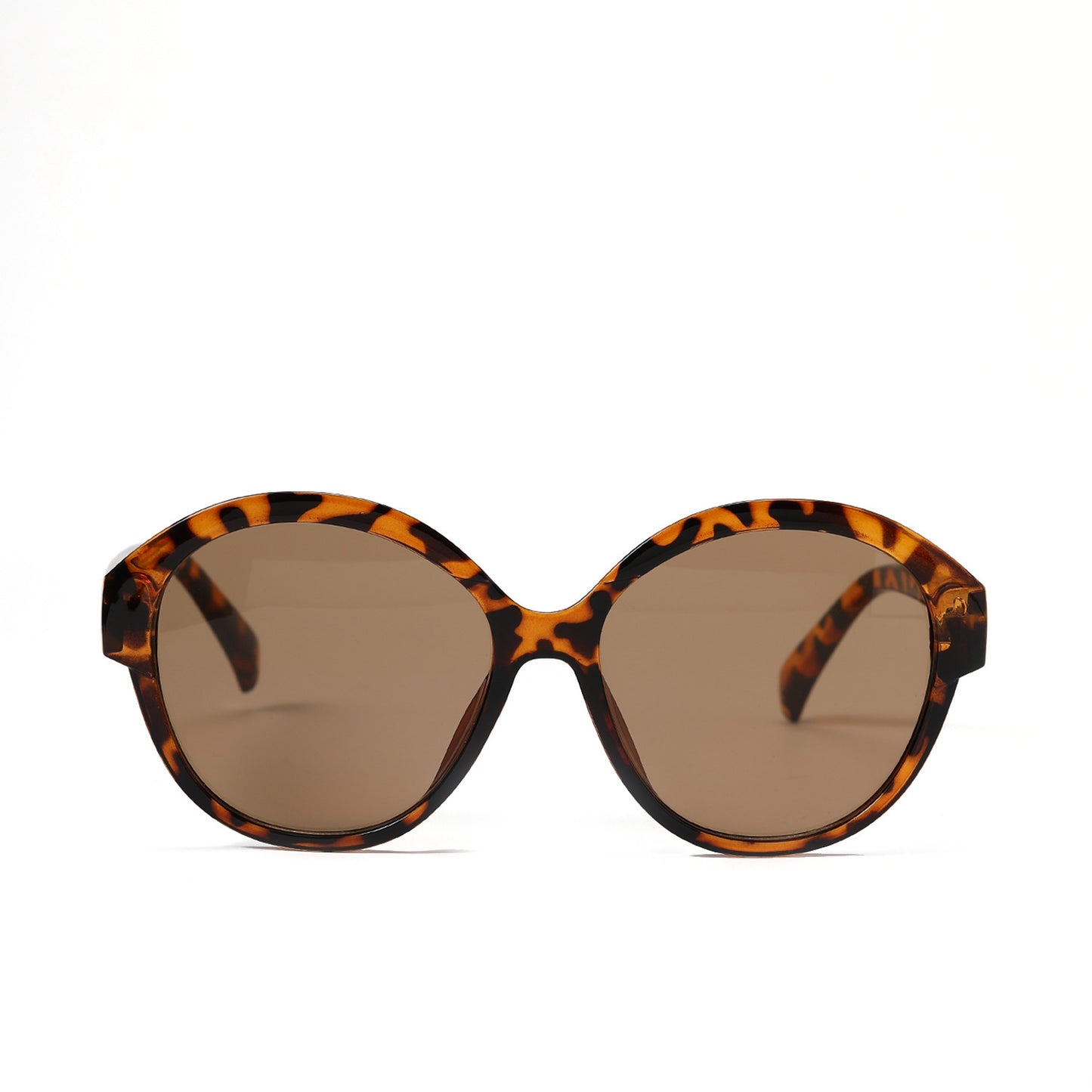 Damen runde modische Sonnenbrille mit auffälligem Leopardenmuster Brehn