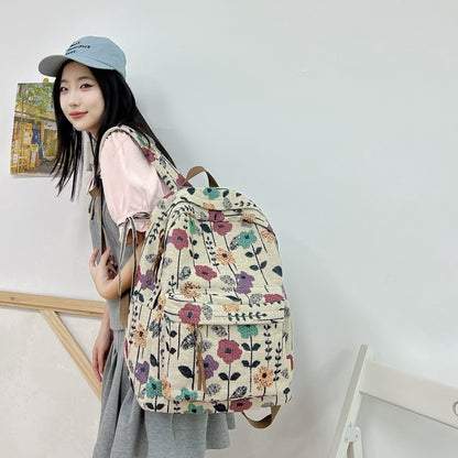 Blumenmuster Canvas Rucksack Brehn