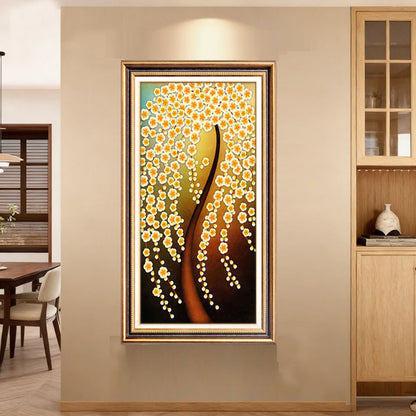 Elegante Blumenreiche Leinwand Wandkunst
