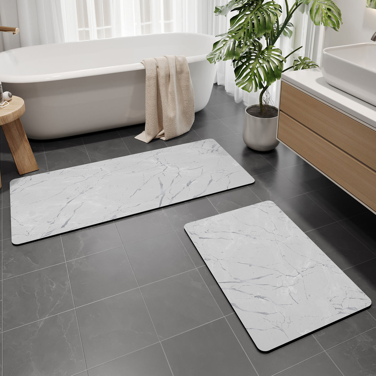 Luxuriöses Marmor Muster Badematten-Set
