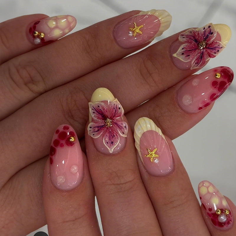 3D Floral Press-On Nail Art Set Brehn