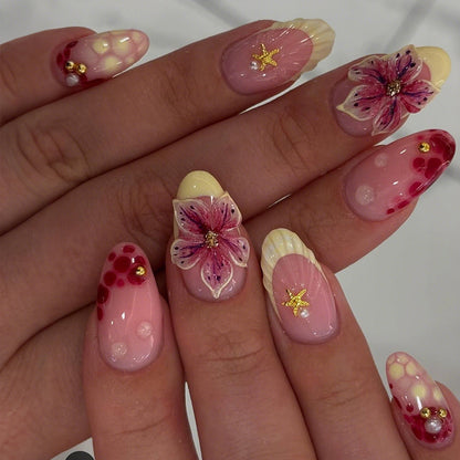 3D Floral Press-On Nail Art Set Brehn