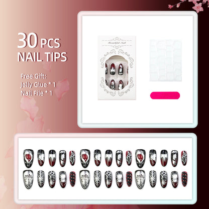 Gothic Halloween-Themen Press-On Nagelkunst Set Brehn