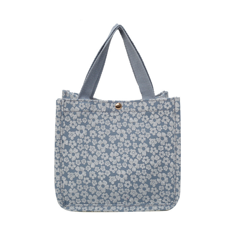 Blumenmuster-Leinen-Tote-Bag