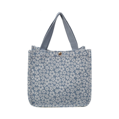 Blumenmuster-Leinen-Tote-Bag