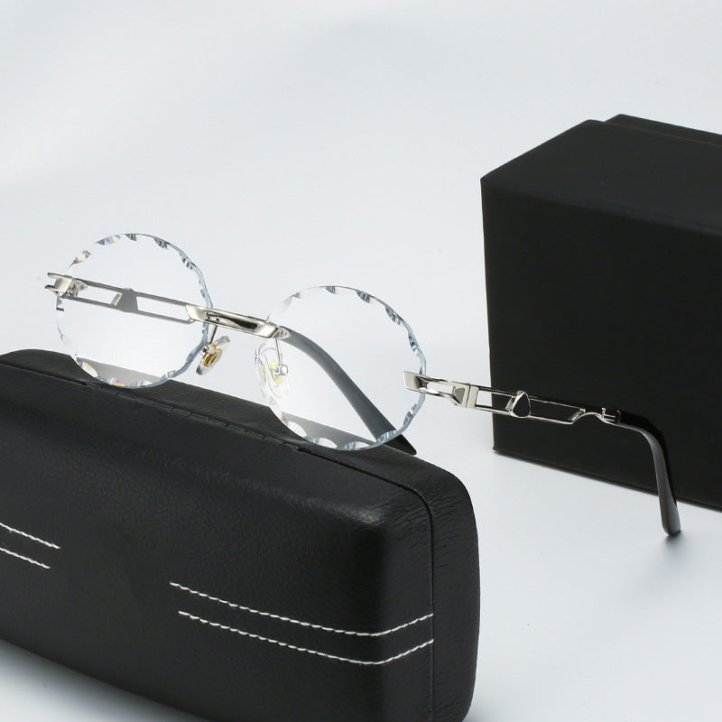 Damen runde Sonnenbrille mit einzigartigem Wellendesign und hochwertigem Metallrahmen Brehn