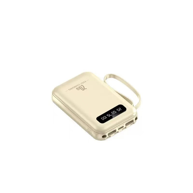 Kompakte Multi-Port tragbare Powerbank mit integrierten Kabeln Brehn