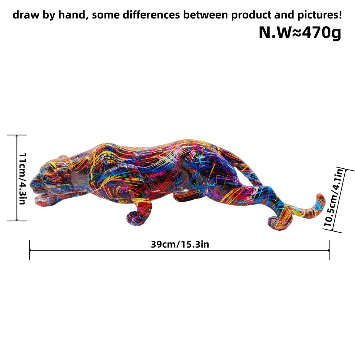 Kunstvolle Panther Skulptur aus Handarbeit Brehn