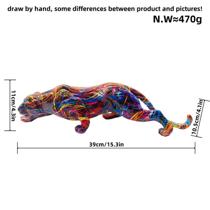 Kunstvolle Panther Skulptur aus Handarbeit Brehn