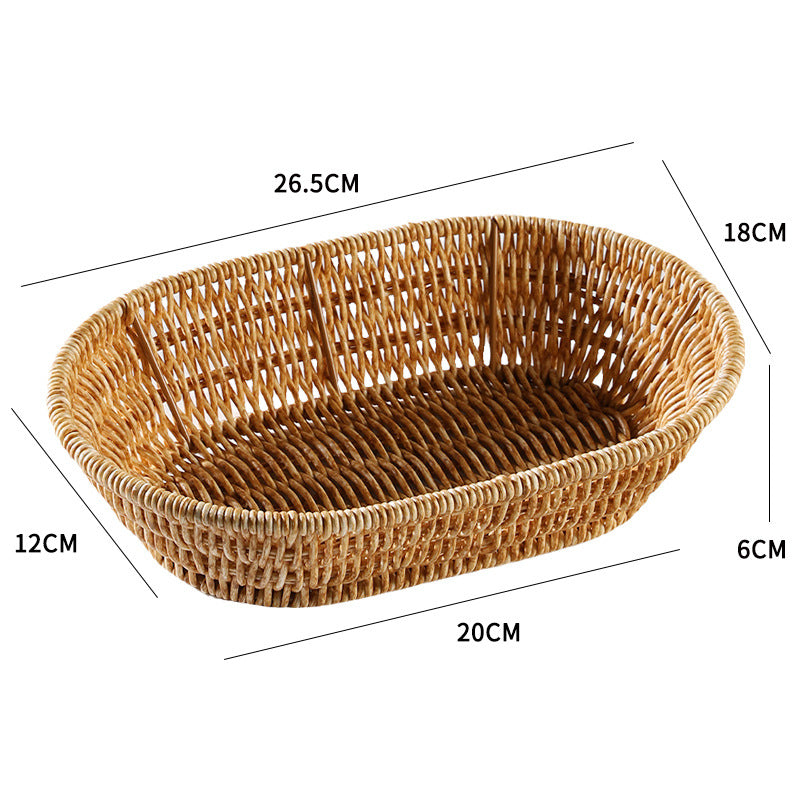 Unisex Rundes Körbchen aus handgewebtem Rattan Brehn