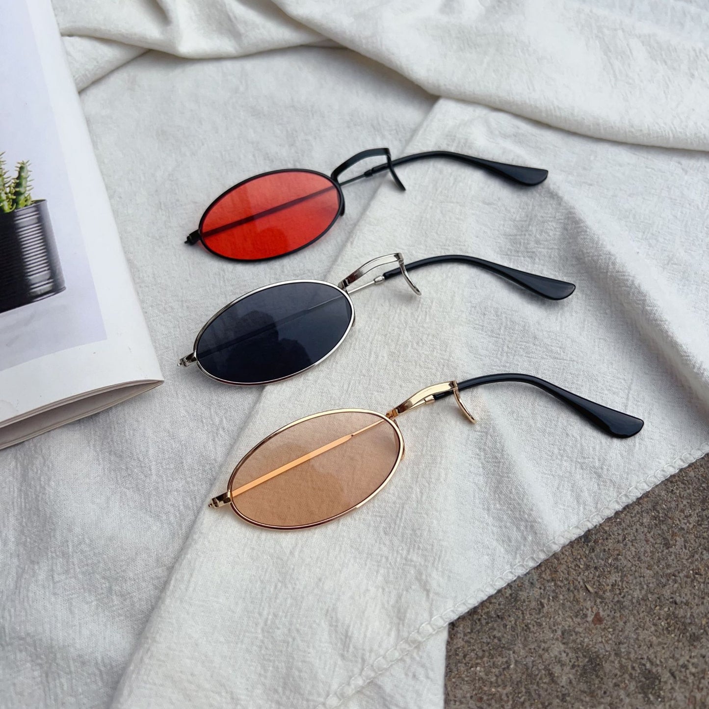 Retro-inspirierte ovale Rahmenbrille Brehn