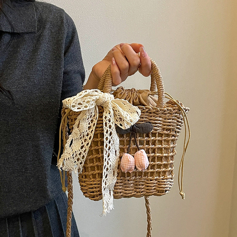 Bohemian Geflochtene Strohtasche