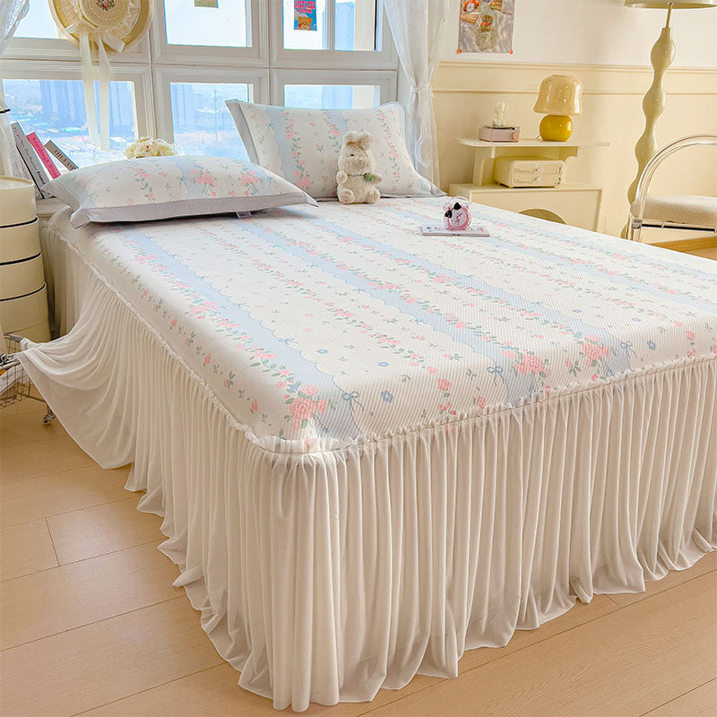 Damen Elegantes und dekoratives Bettüberwurf-Set mit fröhlichem Blumenmuster Brehn