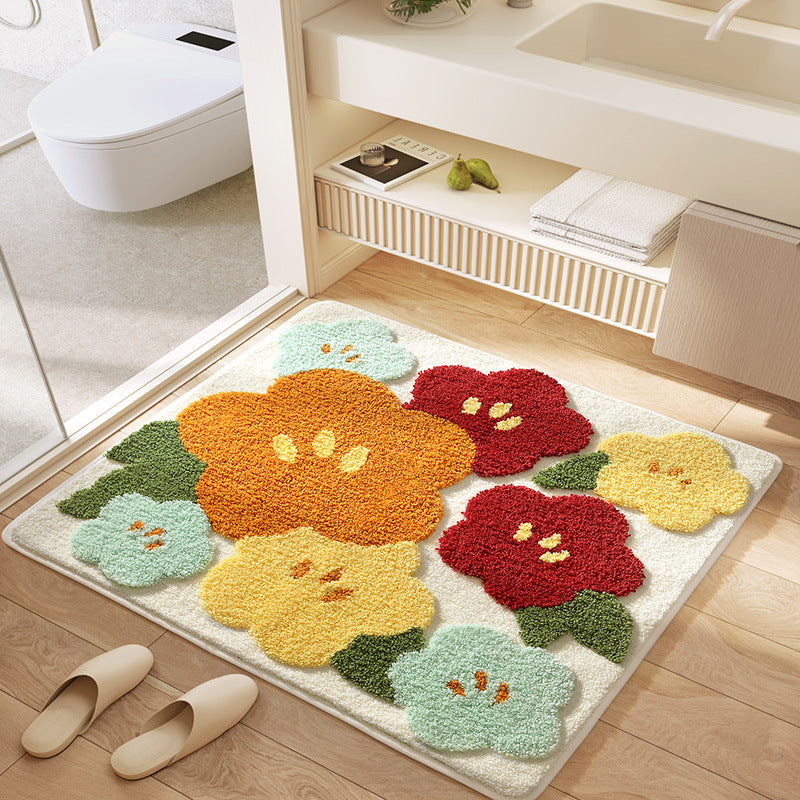 Blumenmuster Plush Badeteppich Brehn