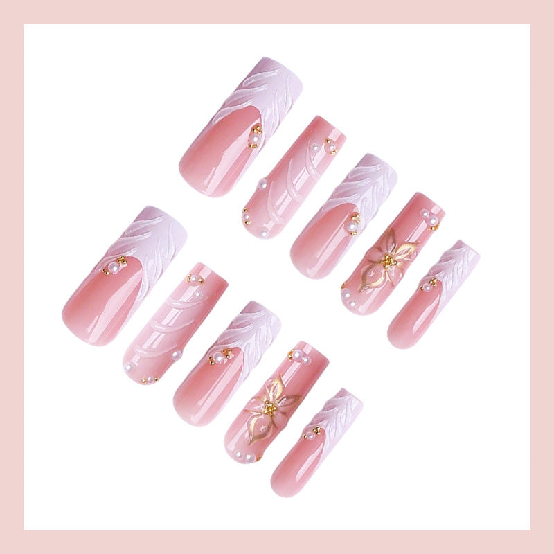 Kunstnagelset mit eleganten Blumendesigns Brehn