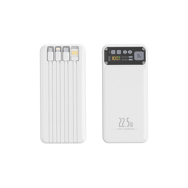 Powerbank mit Integriertem Kabelsystem und Digitaler Ladeanzeige Brehn