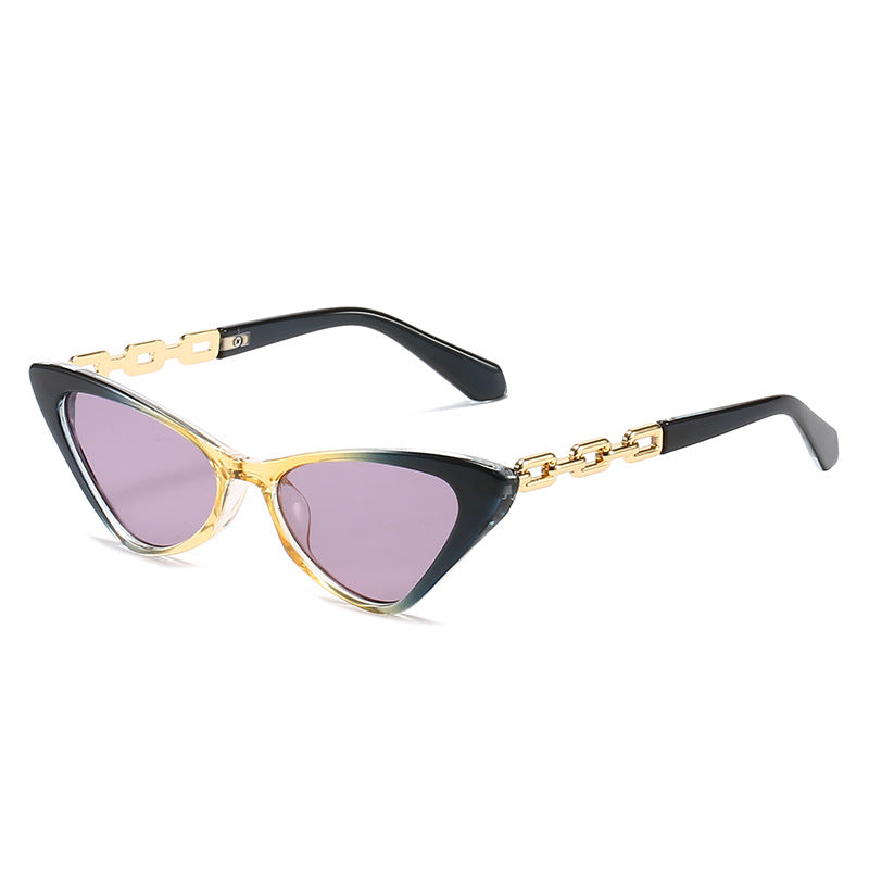 Damen Cat-Eye Sonnenbrille mit stilvollen Kettenakzenten Brehn