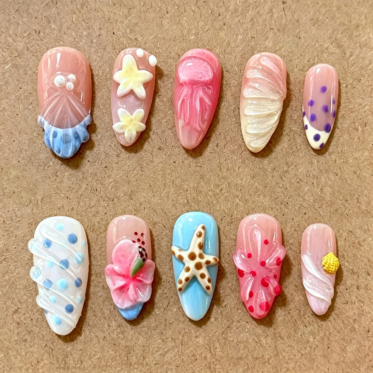 Beach-Inspirierte Impress-Nägel Set Brehn