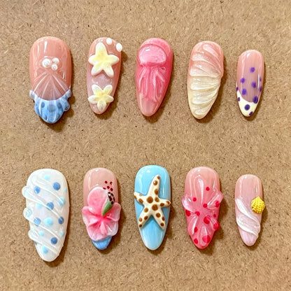 Beach-Inspirierte Impress-Nägel Set Brehn
