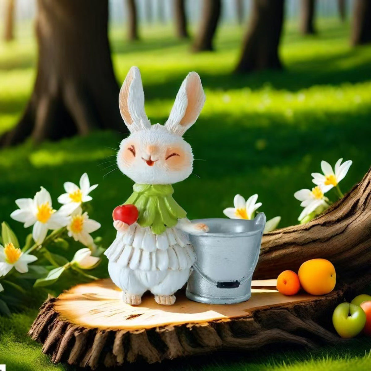 Adorable Hasenfigur mit Salatpflanzer Brehn