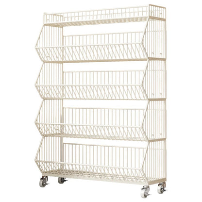 Drei-Stufiger Mobiler Drahtkorb-Organizer-Wagen