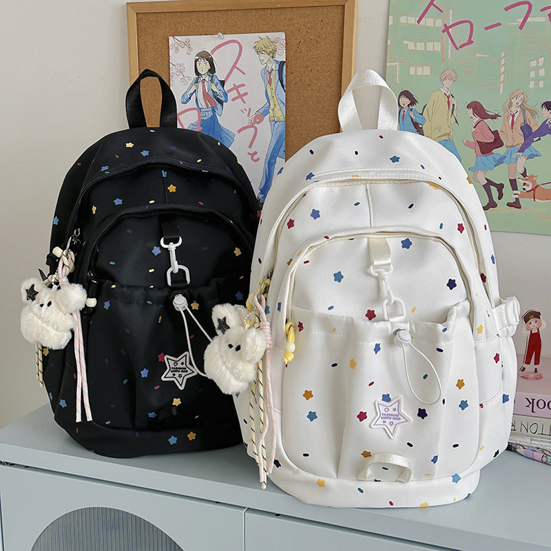 Rucksack mit Buntem Sternenmuster und Vielseitigen Fächern Brehn