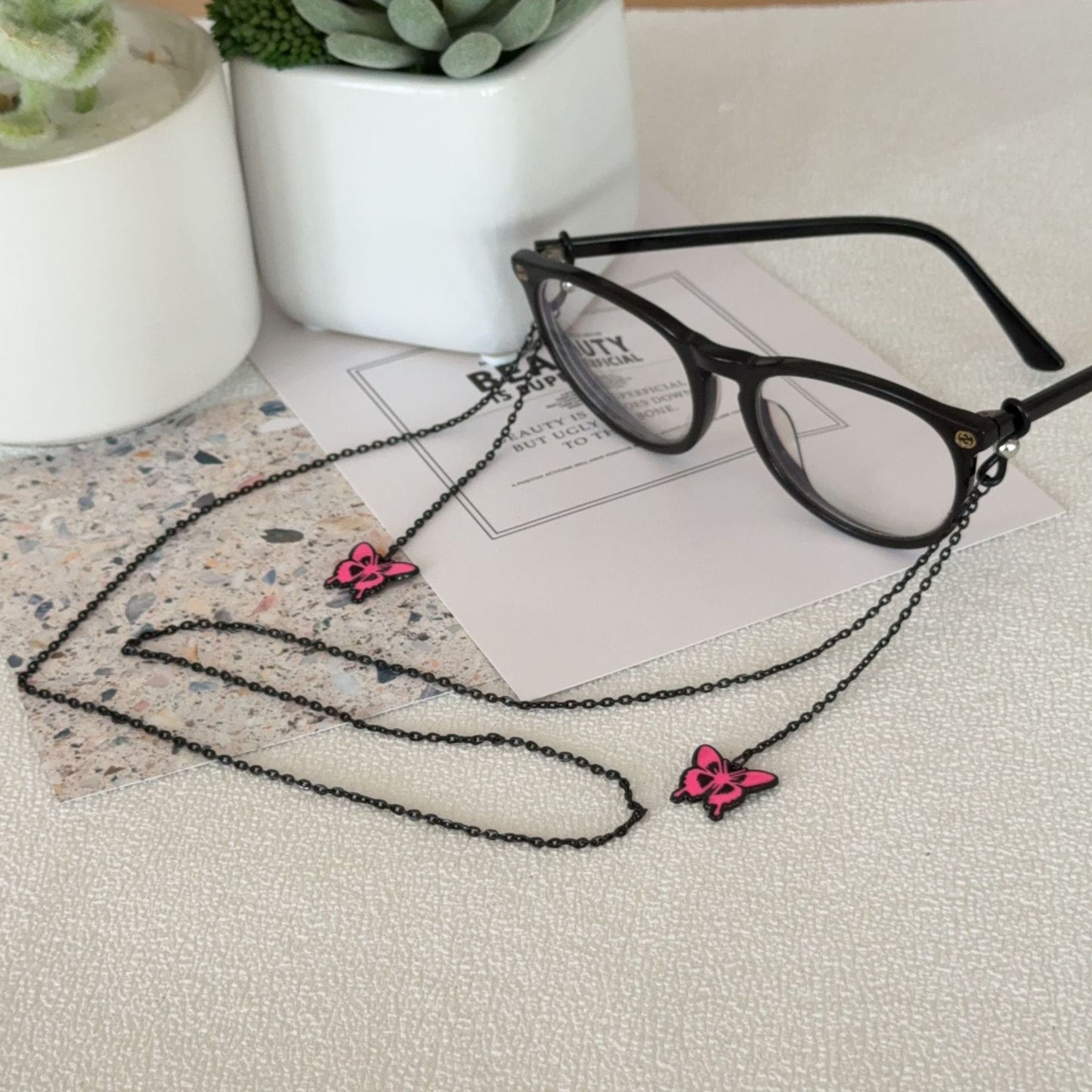 Schmetterlings-Themen-Brillenkettenhalter Brehn