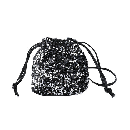 Glitzernde Pailletten Mini Tasche mit Kordelzug Brehn