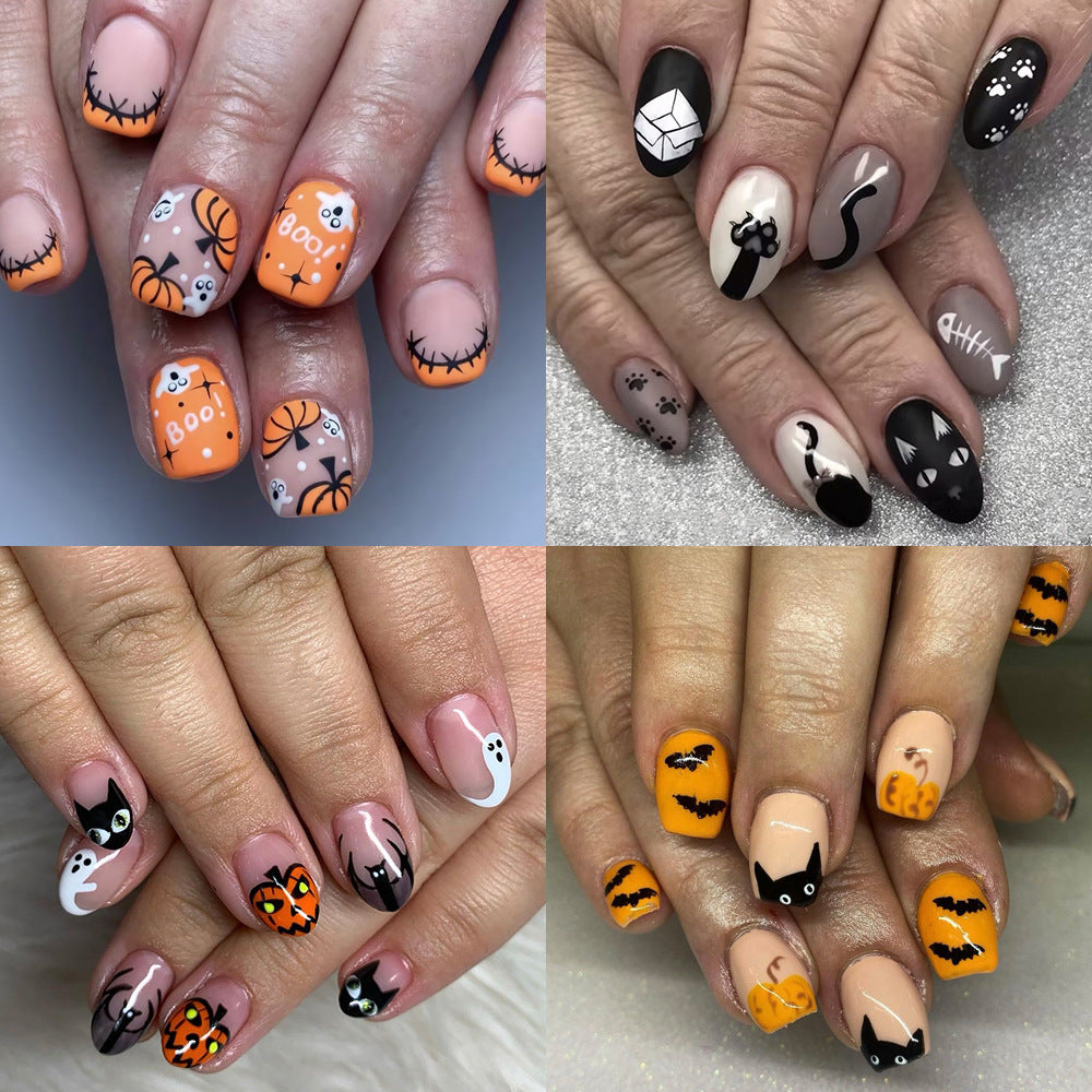 Halloween-Themen Press-On Nagelkunst Set Brehn