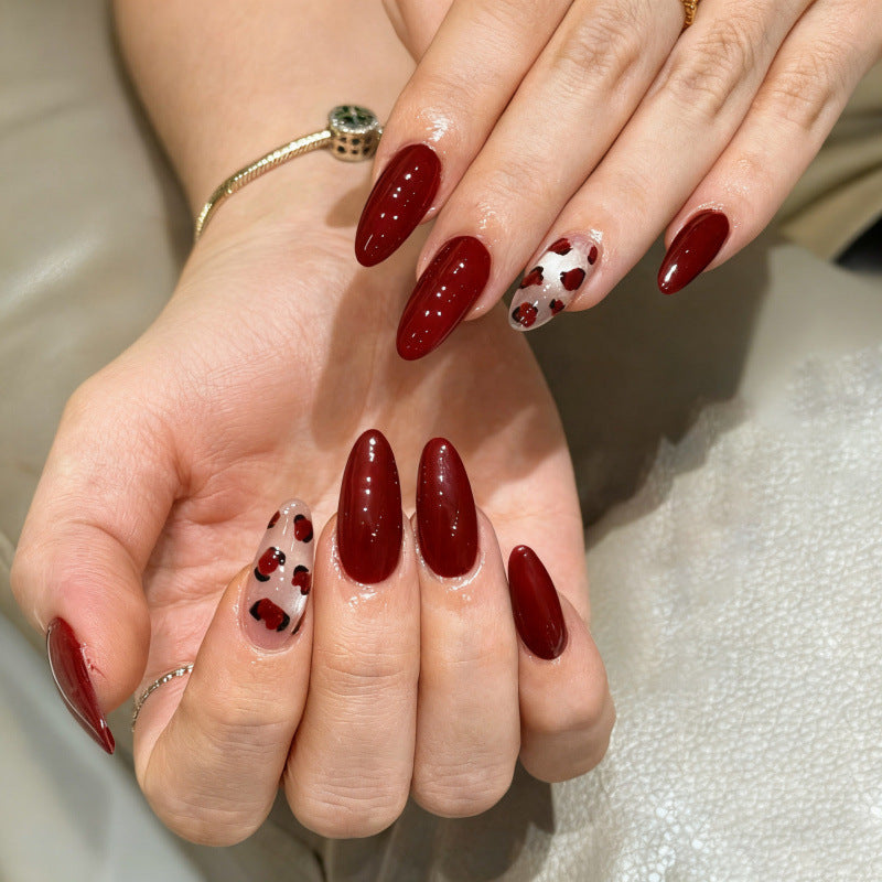 Künstlerische Rote Press-On Nagelspitzen Brehn