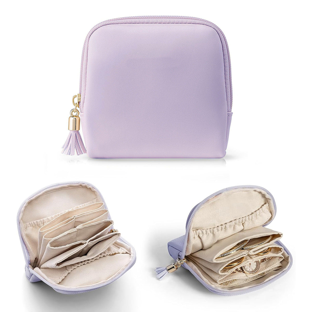 Kosmetik-Organizer mit Strukturiertem Innenraum und Eleganter Quaste Brehn
