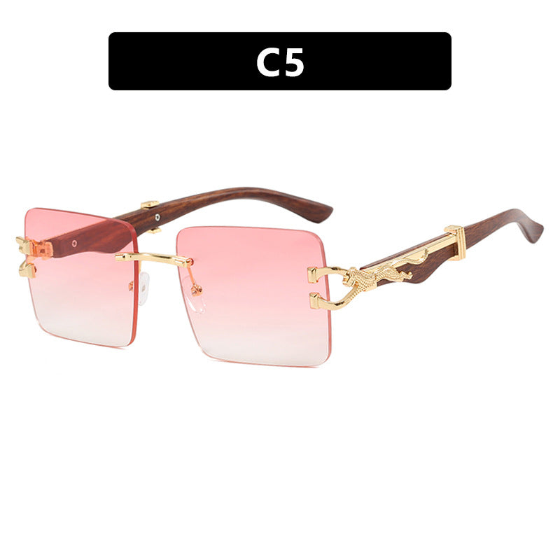 Damen elegante quadratische Sonnenbrille mit hochwertigem Holzrahmen Brehn
