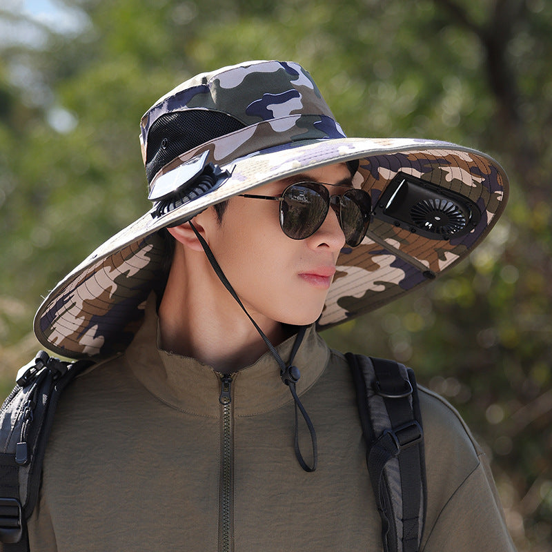 breite Krempe Outdoor-Sonnenhut mit UV-Schutz, atmungsaktivem Netz und verstellbarem Kinnriemen Brehn