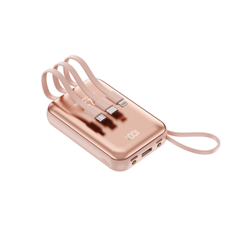 Tragbare Powerbank mit Integrierten Ladekabeln und Schnellladefunktion Brehn
