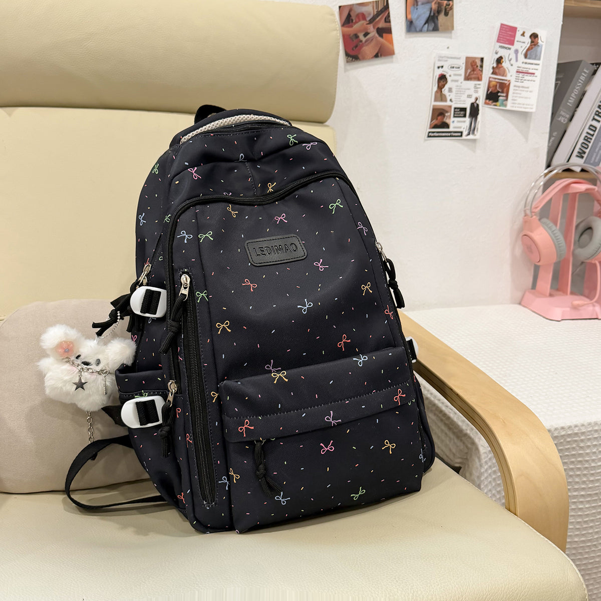 Stylischer Schulrucksack mit lustigen gemusterten Akzenten Brehn