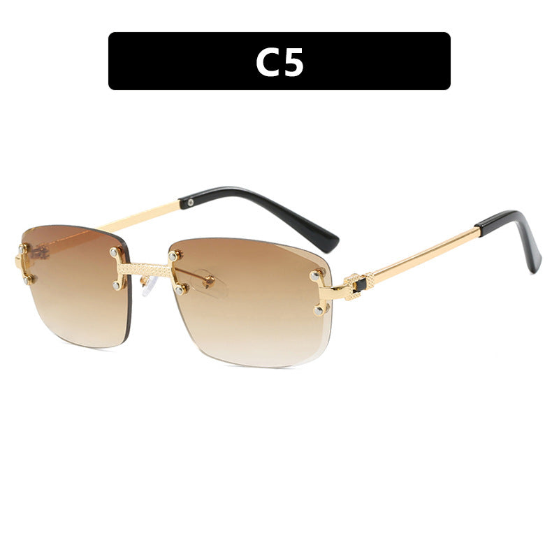 Damen elegante quadratische Sonnenbrille mit transparenten Gläsern und hochwertigem Metallrahmen Brehn