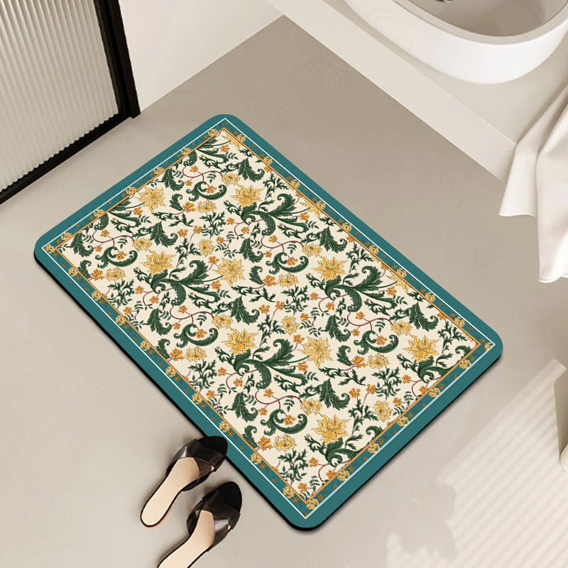 Vintage Floral Pattern Badmatte Brehn