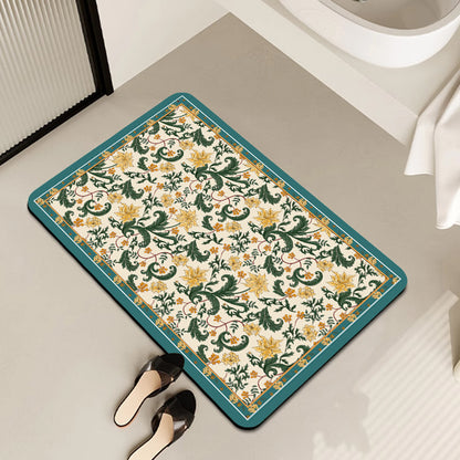 Vintage Floral Pattern Badmatte Brehn