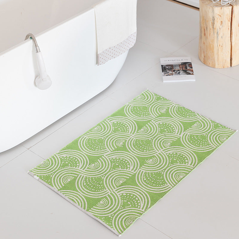 Flachgewebte Badematte mit abstraktem Geometriemuster Brehn