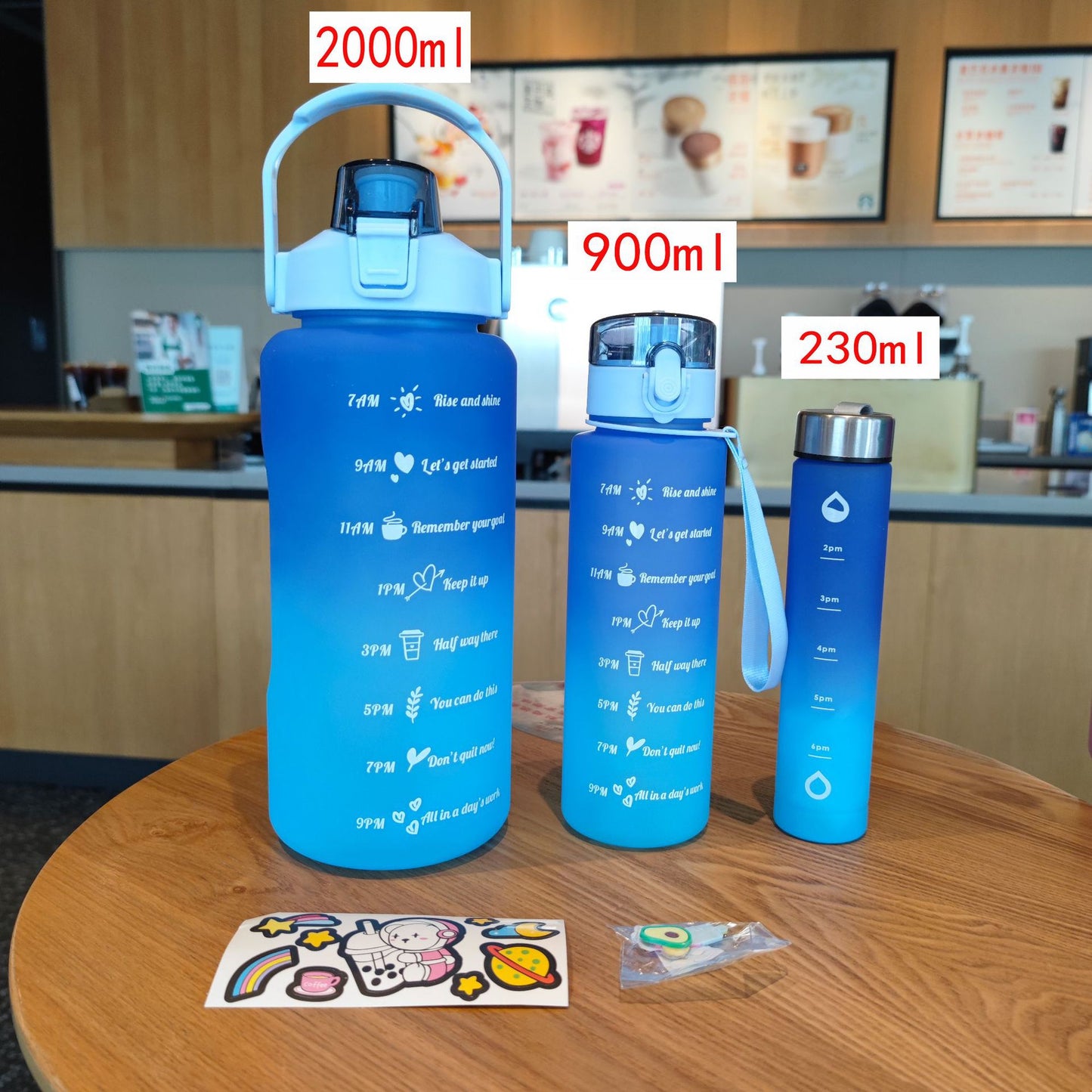 Damen Motivierende Trinkflasche mit Zeitmarkierungen Brehn