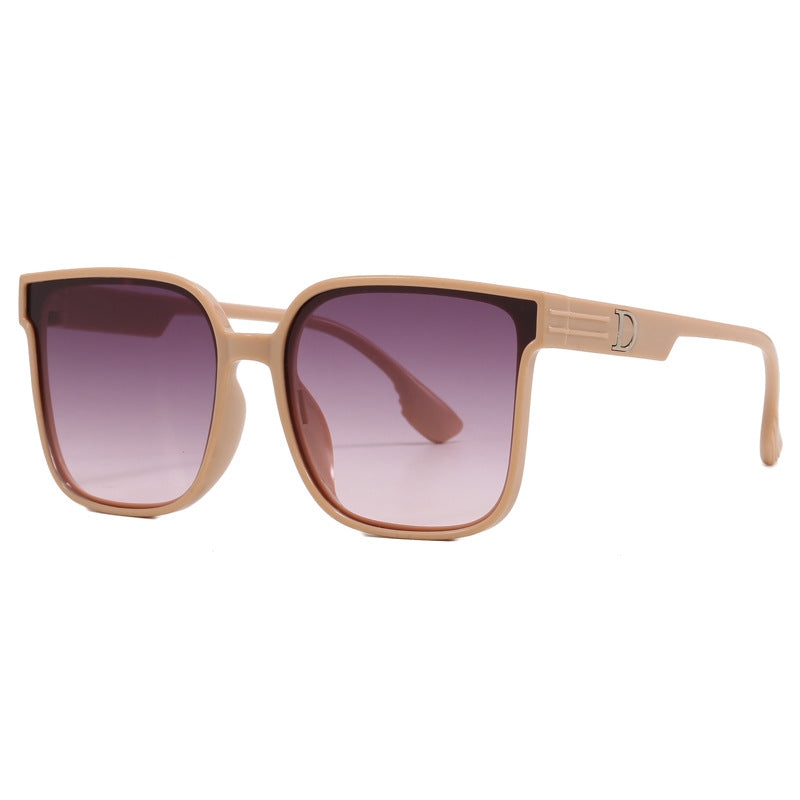 Damen stylische quadratische Sonnenbrille mit transparentem Rahmen Brehn