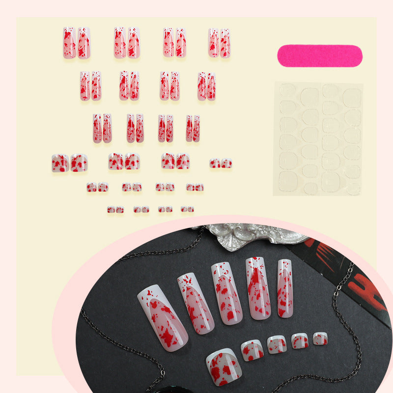 Künstlerisches Marmor-Design Press-On Nail Set Brehn