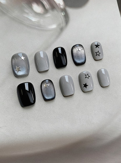 Dekoratives Press-On-Nagelkunst-Set mit Sternmotiv