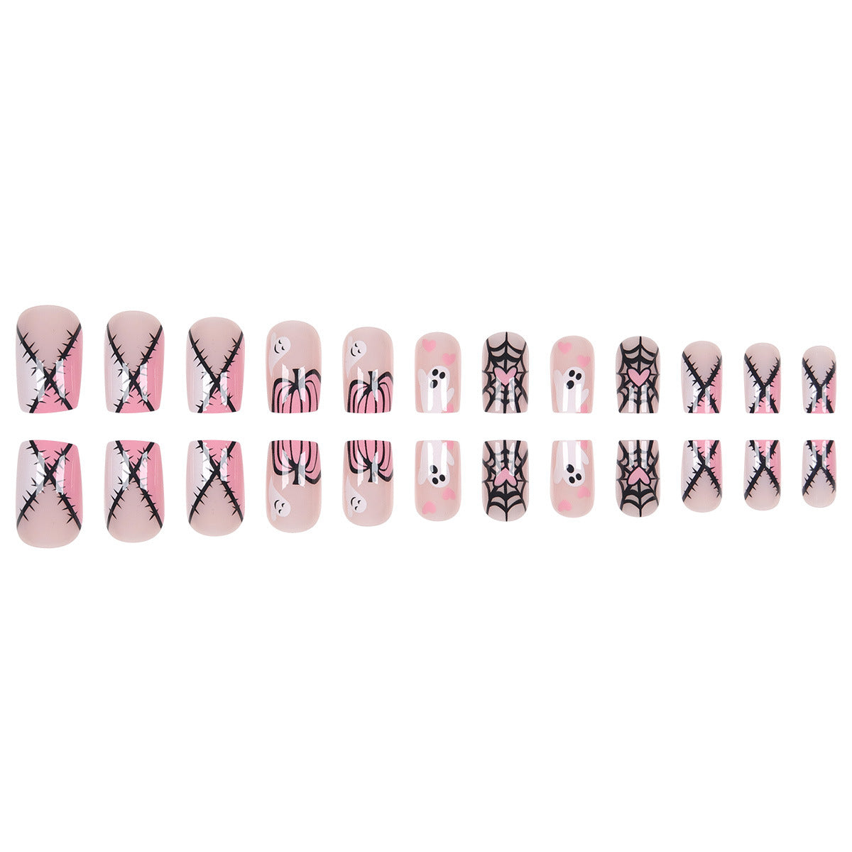 Haunted Ghost-Theme Press-On Nagelkunst Brehn