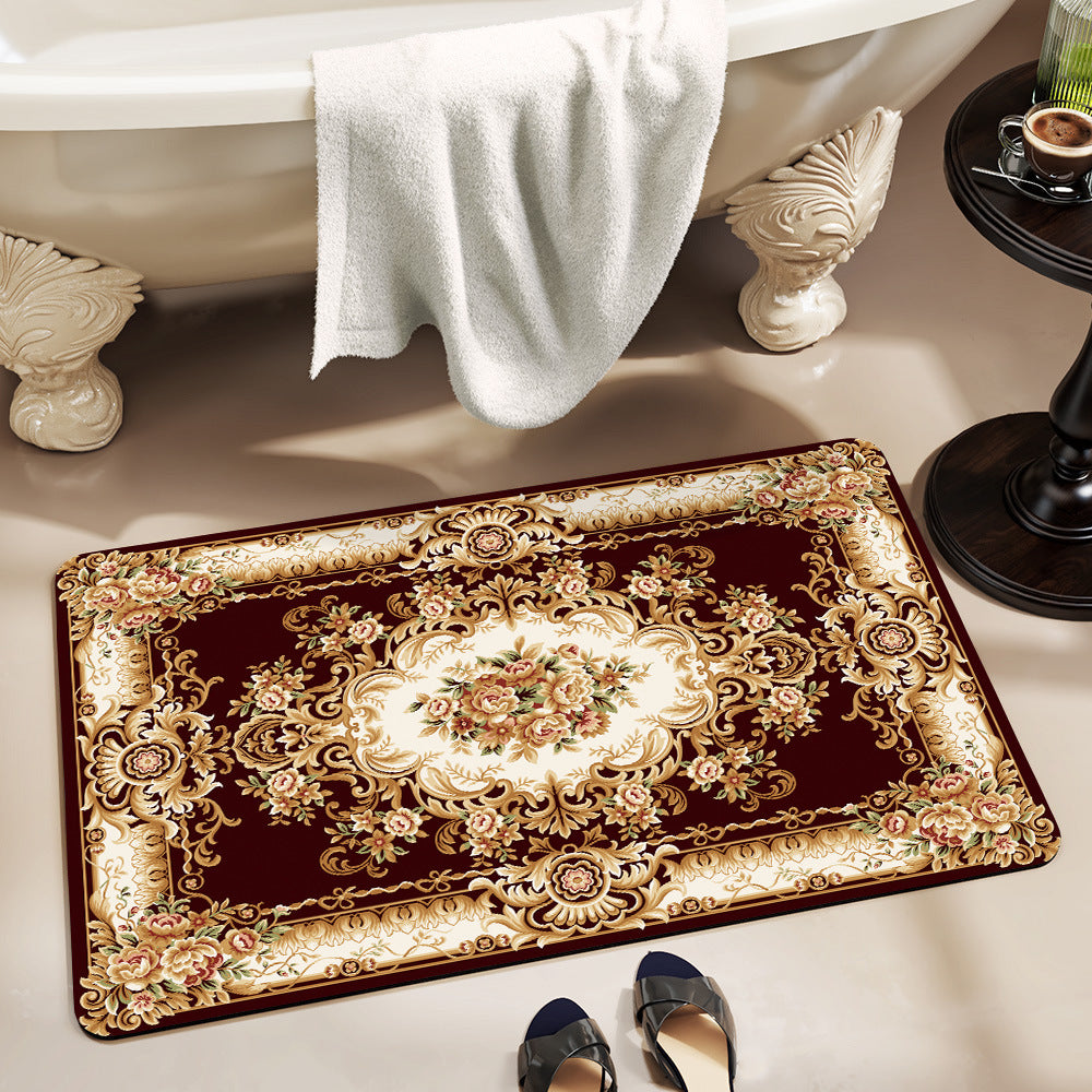 Elegante Floral Badezimmer Bereich Matte Brehn