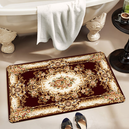 Elegante Floral Badezimmer Bereich Matte Brehn